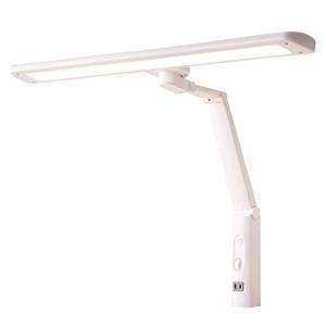 PaletteLife LED デスクライト スタンドライト クランプ 目に優しい コンセント付き 無段階調光 T字型 ホワイト