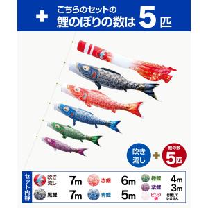 徳永鯉のぼり 真太陽 7m 8点セット 庭園用...の詳細画像1