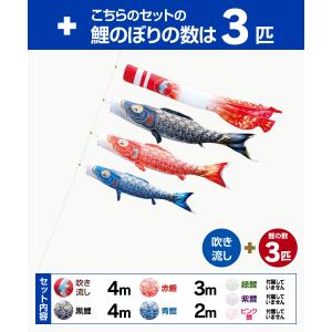 徳永鯉のぼり 真太陽 4m 6点セット 庭園用...の詳細画像1