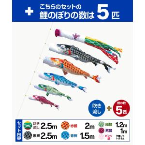 徳永鯉のぼり 吉兆鯉 2.5m 8点セット 庭...の詳細画像1