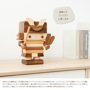 五月人形 木製 おしゃれ コンパクト 鍬形が付...の詳細画像4