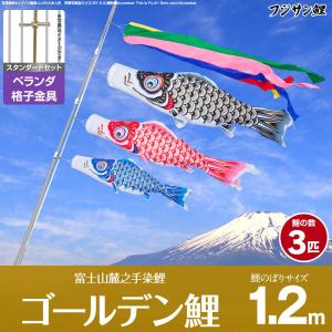 鯉のぼり 庭用 こいのぼり フジサン鯉 黄金鯉 3m 8点セット 庭園 大型