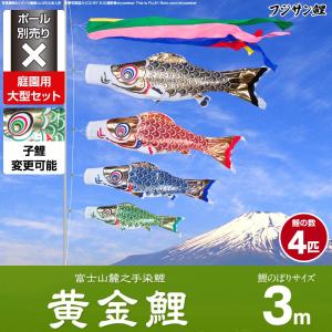 鯉のぼり 庭用 こいのぼり フジサン鯉 黄金鯉 3m 8点セット 庭園 大型