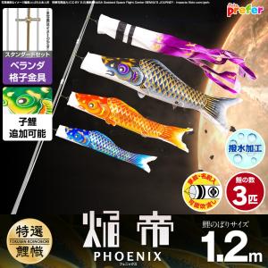 鯉のぼり ベランダ用 こいのぼり 友禅鯉 1m 6点セット 格子金具付属