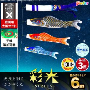 ぷりふあ 鯉のぼり 庭用 こいのぼり 彩光鯉 SIRIUS 5m 8点セット 庭園