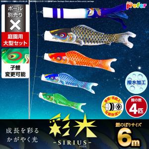 ぷりふあ 鯉のぼり 庭用 こいのぼり 彩光鯉 SIRIUS 5m 8点セット 庭園