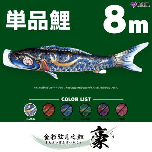こいのぼり 単品 金太郎ゴールド鯉 8m 単品鯉 黒 : 節句&ギフト専門店