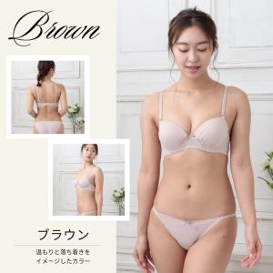 谷間 ワイヤー シームレス ブラ&ショーツ ブ...の詳細画像3