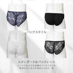 メンズ セクシー ショーツ レース バックレー...の詳細画像3