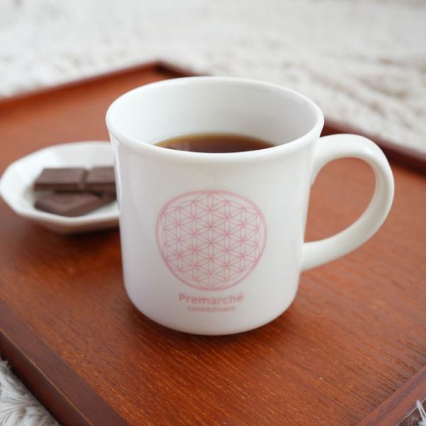 森修焼（しんしゅうやき） プレマルシェ フラワーオブライフ マグカップ ロゴカラー：ピンク