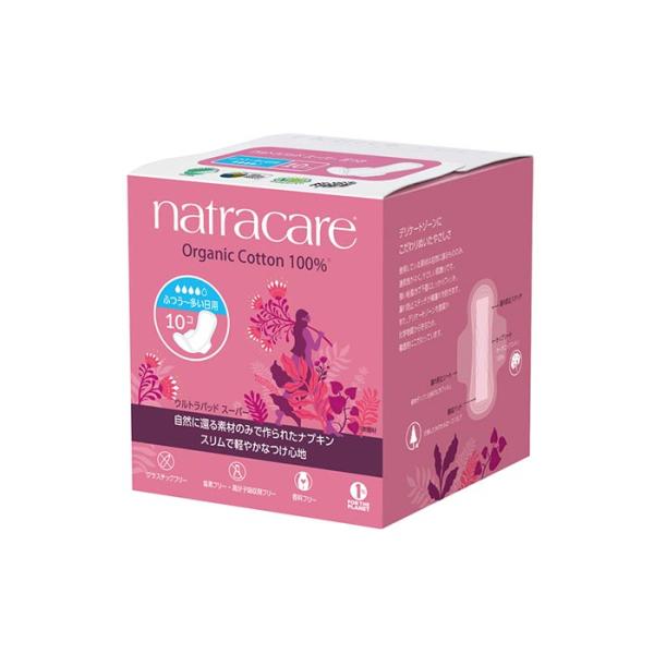 ナトラケア　生理用ナプキン ウルトラパッド　スーパー ふつうの日〜多い日用・羽つき 約25cm/10...