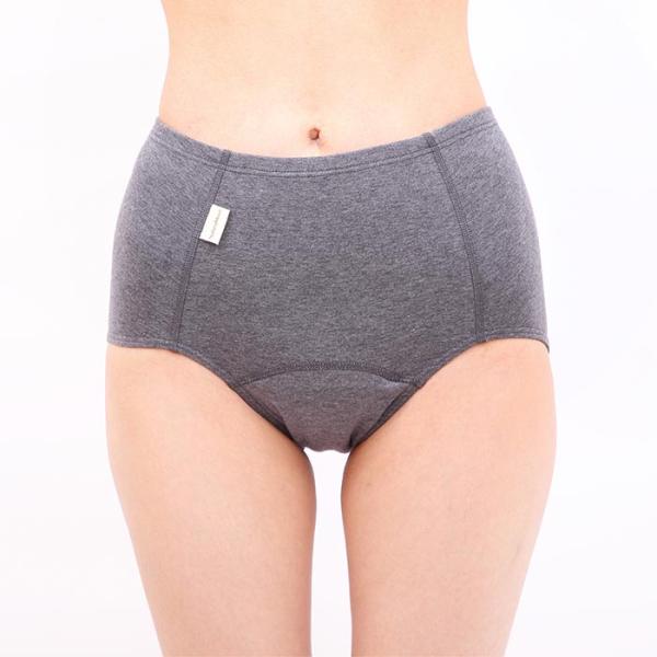 ナチュラムーン（NaturaMoon） オーガニックコットン吸水ショーツ チャコールグレー/L-LL