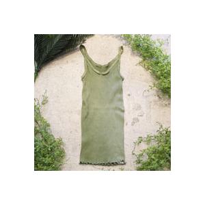 Liv:ra 藍×マリーゴールド染めオーガニックコットン100%リブキャミソール〜千草色(ちぐさいろ...