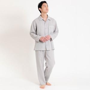 Liflance （リフランス） 綿麻ワッフルガーゼパジャマ メンズ グレー／XLの商品画像