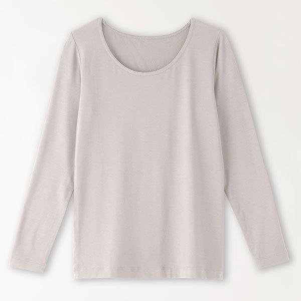 竹布-TAKEFU- ソフトフィットインナー　長袖 サンドベージュ／LLサイズ