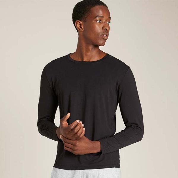 BOODY（ブーディ） メンズロングスリーブクルーネックTシャツ ブラック　S