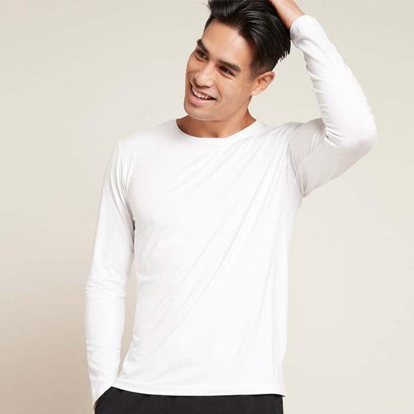 BOODY（ブーディ） メンズロングスリーブクルーネックTシャツ ホワイト　M