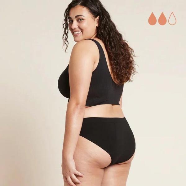 BOODY（ブーディ） 吸水サニタリーショーツ クラシックビキニ　普通-多い日用 レディース　ブラッ...