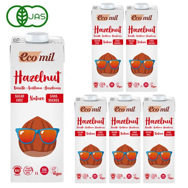 EcoMil（エコミル）   有機ヘーゼルナッツミルク   （無糖） 1000ml×6本