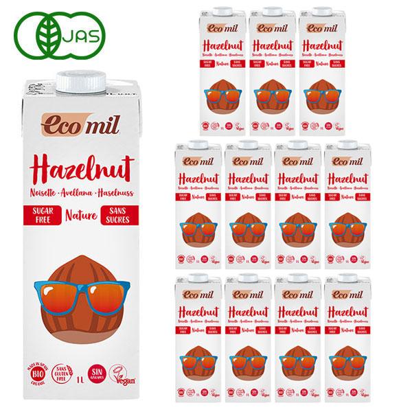 EcoMil（エコミル）   有機ヘーゼルナッツミルク   （無糖） 1000ml×12本 ＋元気★...