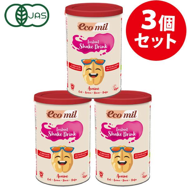 EcoMil（エコミル）有機オーツ麦ミルク 糖類無添加／パウダータイプ 400g×3個 ＋ネイチャー...