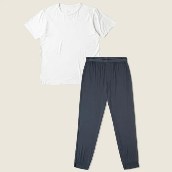 BOODY（ブーディ）メンズスリープセット 半袖 ホワイト＆ストーム M 【セットがお得】