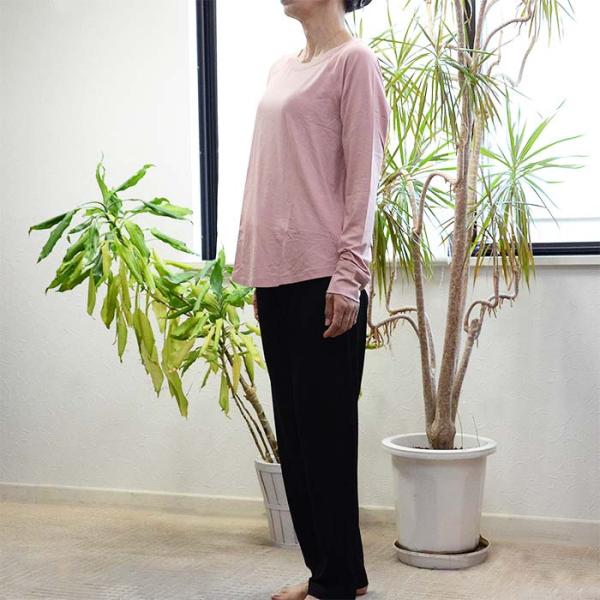 BOODY（ブーディ） ロングスリーブスリープセット レディース　ダスティピンク&amp;ブラック　M 【セ...