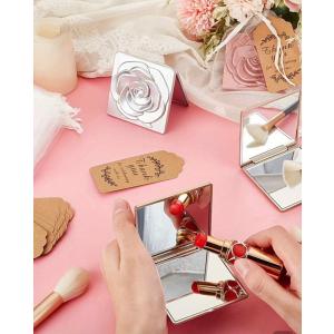 【感謝SALE】バラ柄 拡大鏡 ミラー 携帯用...の詳細画像2