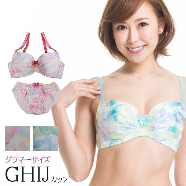 ブラジャー ショーツセット ブラショーツ グラマー 大きい 大きなサイズ 上下 かわいい Gカップ ...