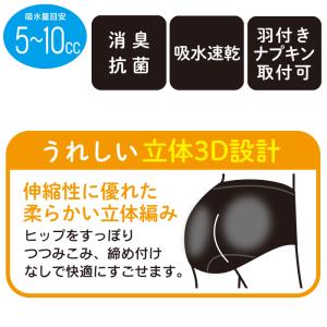 吸水ショーツ 深ばきタイプ 尿もれ 生理用 送...の詳細画像4