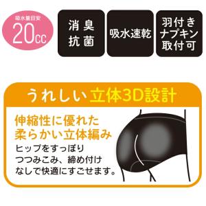 吸水ショーツ 吸水量20cc 送料無料 シーク...の詳細画像5