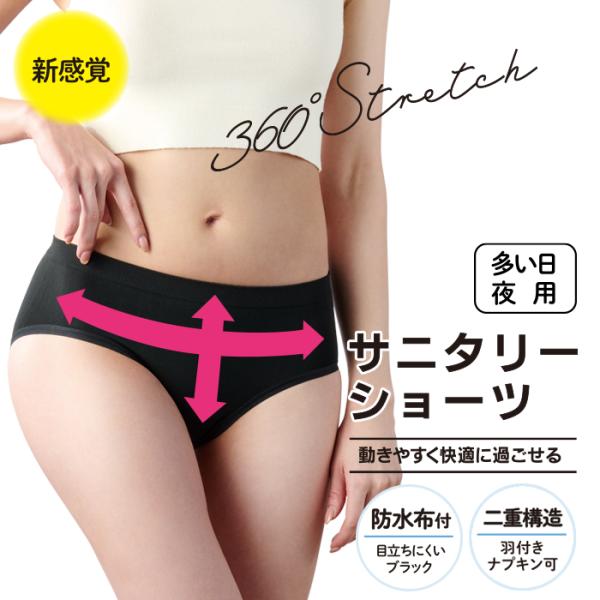サニタリーショーツ 生理用ショーツ 生理用パンツ 多い日用 夜用 2枚セット 送料無料 新感覚 36...