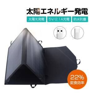 ソーラーパネル 21W 太陽光充電器 折りたたみ式 TYPE-C