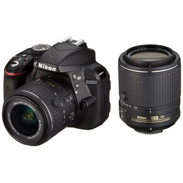 中古 １年保証 美品 Nikon D3300 18-55mm 55-200mm II VR ダブルズ...