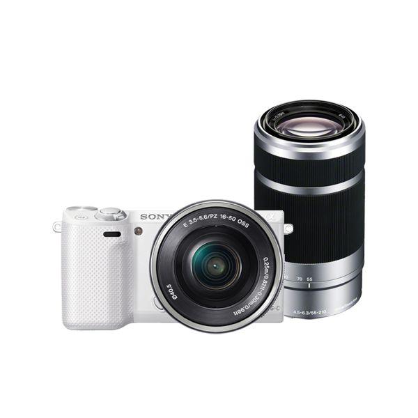 中古 １年保証 美品 SONY NEX-5R E PZ 16-50mm + E 55-210mm ホ...