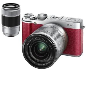 中古 １年保証 美品 FUJIFILM X-A1 16-50mm / 50-230mm ダブルズームレンズキット レッド｜premierecamera