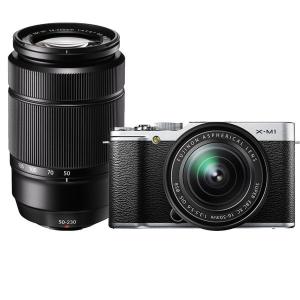 中古 １年保証 美品 FUJIFILM X-M1 ダブルズームレンズキット シルバー｜premierecamera