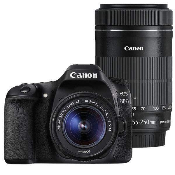 中古 １年保証 美品 Canon EOS 80D ダブルズームキット 18-55mm IS STM ...