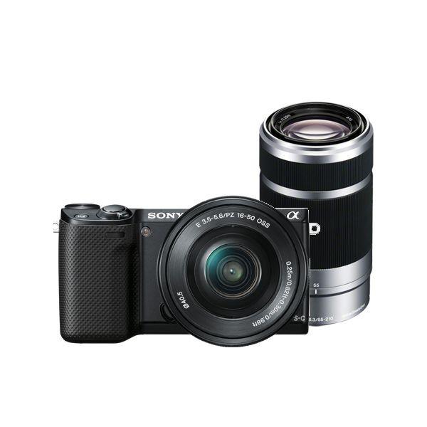 中古 １年保証 美品 SONY NEX-5R E PZ 16-50mm + E 55-210mm ブ...