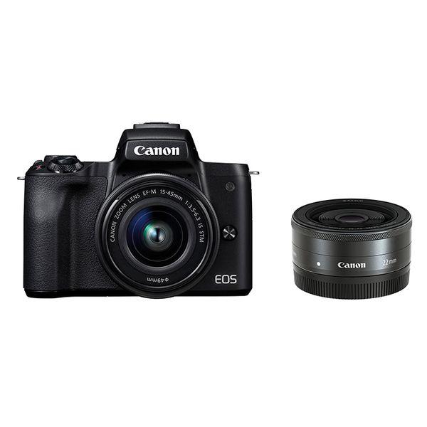 中古 １年保証 美品 Canon EOS Kiss M ダブルレンズキット 15-45mm IS S...
