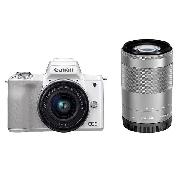 中古 １年保証 美品 Canon EOS Kiss M ダブルズームキット 15-45mm IS S...