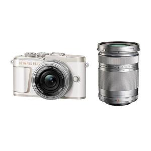 中古 １年保証 美品 OLYMPUS PEN E-PL10 EZ ダブルズームキット ホワイト｜premierecamera