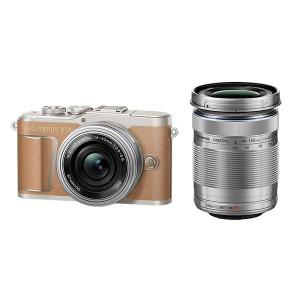 中古 １年保証 美品 OLYMPUS PEN E-PL9 EZ ダブルズームキット ブラウン｜premierecamera