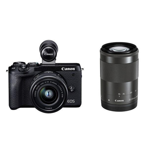 中古 １年保証 美品 Canon EOS M6 Mark II ダブルズーム EVFキット ブラック