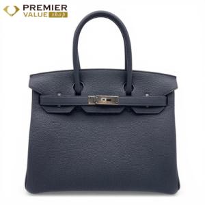 エルメス バーキン 30 ブルーニュイ トゴ シルバー金具 G刻印