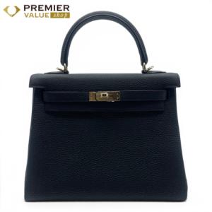エルメス ケリー 25 ノワール トゴ シャンパンゴールド金具 K刻印