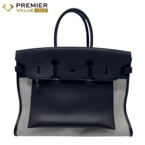 エルメス バーキン アランヴェール 35 ブラック系 トワルアッシュ/ヴォリュプト シルバー金具 K刻印