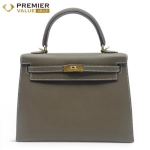 エルメス ケリー 25 エトゥープ エプソン ゴールド金具 K刻印