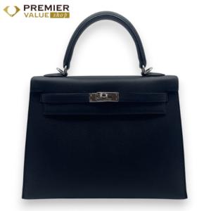 エルメス ケリー 25 ノワール エプソン シルバー金具 G刻印