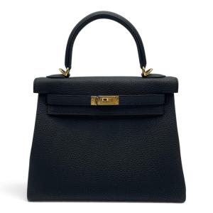 エルメス ケリー 25 ノワール トゴ ゴールド金具 G刻印